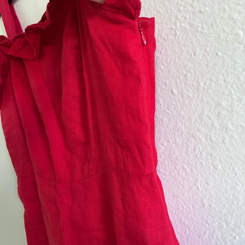 Mango Ruffle linen mini dress size M - Picture 6 of 14